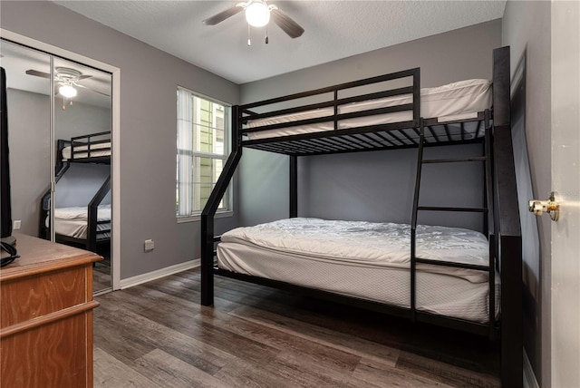 8719 Rockingham Ter Unit B, Kissimmee, FL 34747 - bedroom with wood finished floors, baseboards, and ceiling fan