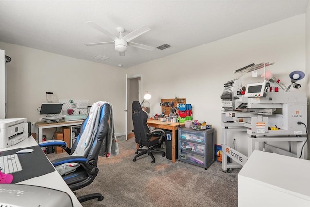 8811 Bally Neal Loop, Davenport, FL 33896 - carpeted home office featuring ceiling fan