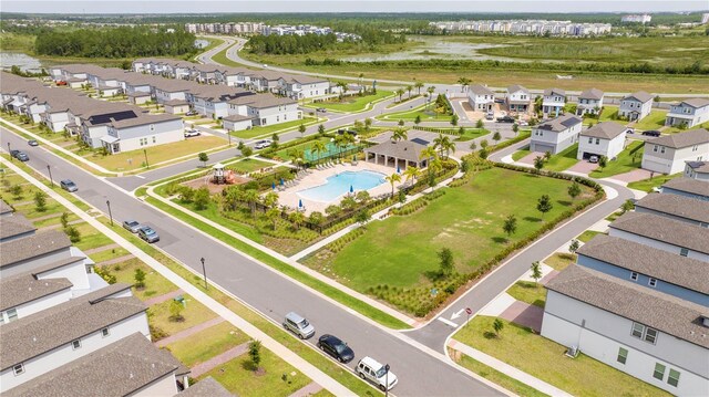 12259 Bracco St, Winter Garden, FL 34787 - aerial perspective of suburban area featuring a pool