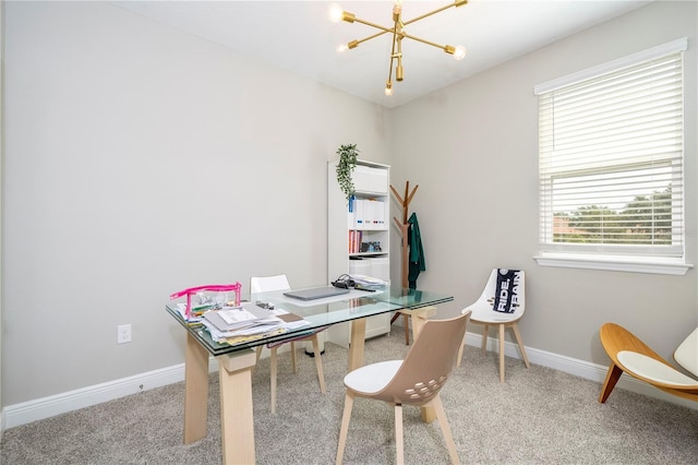 12259 Bracco St, Winter Garden, FL 34787 - carpeted office space featuring a chandelier and baseboards