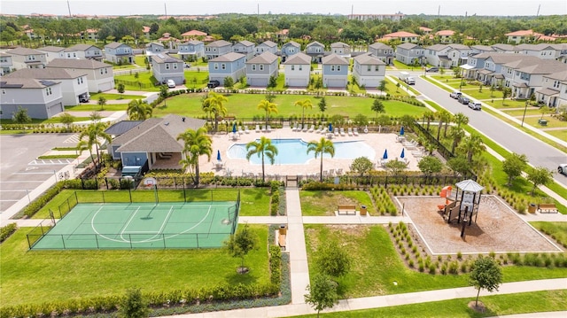 12259 Bracco St, Winter Garden, FL 34787 - aerial perspective of suburban area with a pool