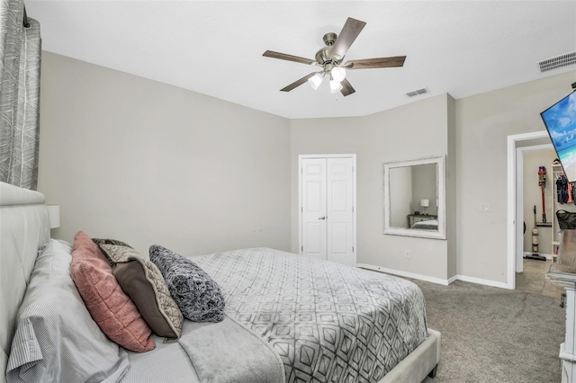 1821 Benevento St, Saint Cloud, FL 34771 - bedroom with carpet, ceiling fan, a closet, and baseboards