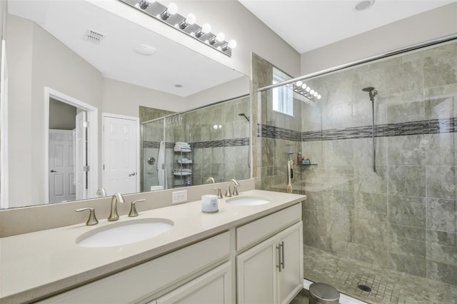 1821 Benevento St, Saint Cloud, FL 34771 - full bathroom featuring a tile shower and double vanity