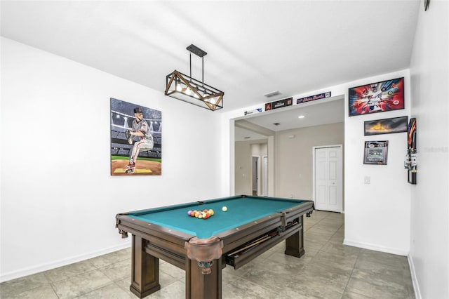 1821 Benevento St, Saint Cloud, FL 34771 - playroom with baseboards, billiards, and light tile patterned flooring