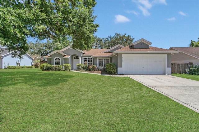 3014 Linmont Ln, Eustis, FL 32726 - ranch-style house featuring a garage, concrete driveway, and stucco siding