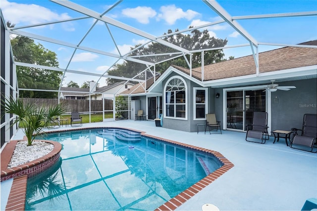 2203 Essex Dr, Ocoee, FL 34761 - view of pool with a patio area, ceiling fan, and a lanai