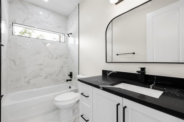 13619 SW 78th Pl, Dunnellon, FL 34432 - full bathroom with vanity, washtub / shower combination, and marble finish flooring