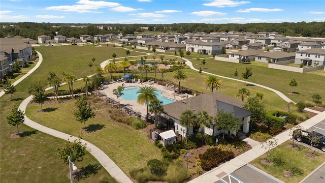 5291 Meredrew Ln, Saint Cloud, FL 34771 - aerial view of property and surrounding area with nearby suburban area and a pool area