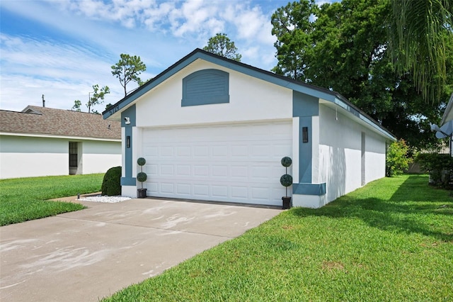 5729 Norman H Cutson Dr, Orlando, FL 32821 - view of front facade with a front yard, stucco siding, and driveway