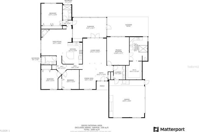 1600 N Wind Ct, Winter Springs, FL 32708 - floor plan / room layout