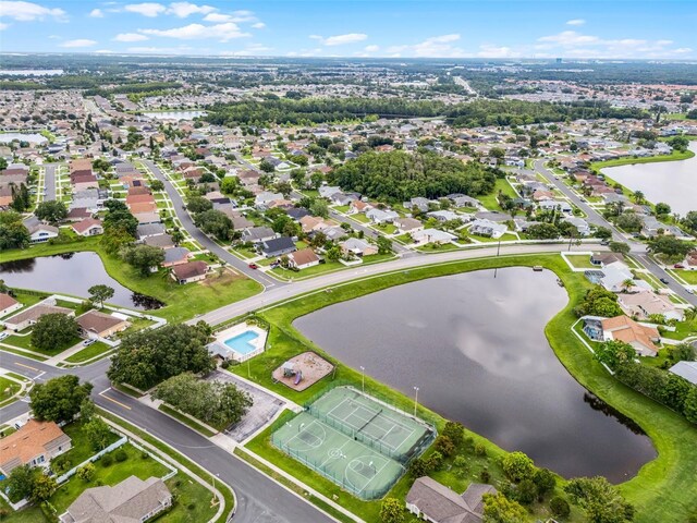 2888 Middleton Cir, Kissimmee, FL 34743 - aerial view of property and surrounding area featuring a large body of water and nearby suburban area