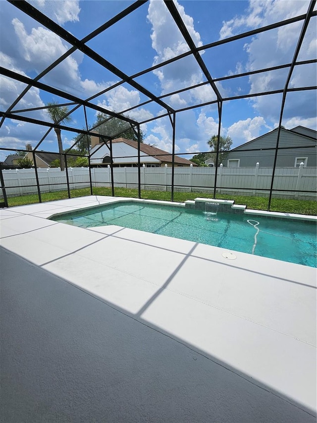 1710 Canoe Creek Rd, Oviedo, FL 32766 - view of swimming pool with a patio and glass enclosure
