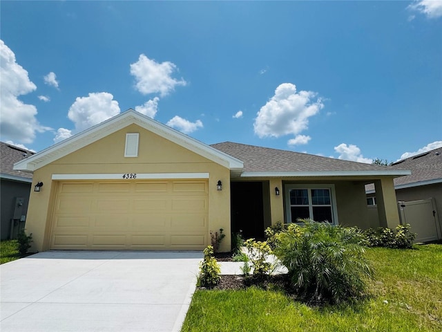 4326 Sagefield Dr, Harmony, FL 34773 - single story home featuring stucco siding, concrete driveway, a garage, and a shingled roof