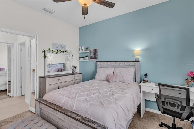 10815 Laxer Cay Loop, San Antonio, FL 33576 - bedroom with a desk, a ceiling fan, and baseboards