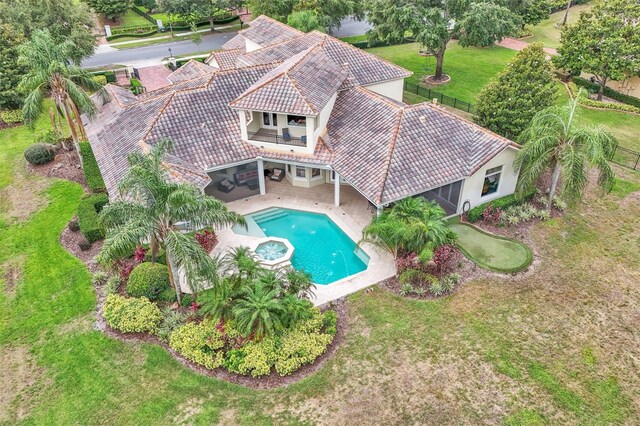 9729 Lake Hugh Dr, Gotha, FL 34734 - view of pool featuring a patio and a pool with connected hot tub