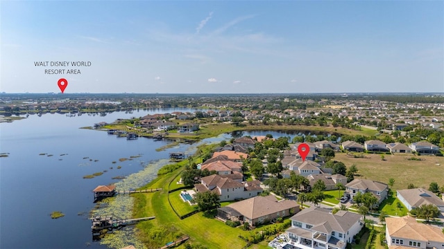 5365 Bowman Dr, Winter Garden, FL 34787 - aerial view of residential area featuring a large body of water