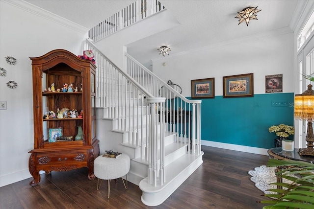 1550 Bluewater Run, Chuluota, FL 32766 - stairs featuring ornamental molding and wood finished floors