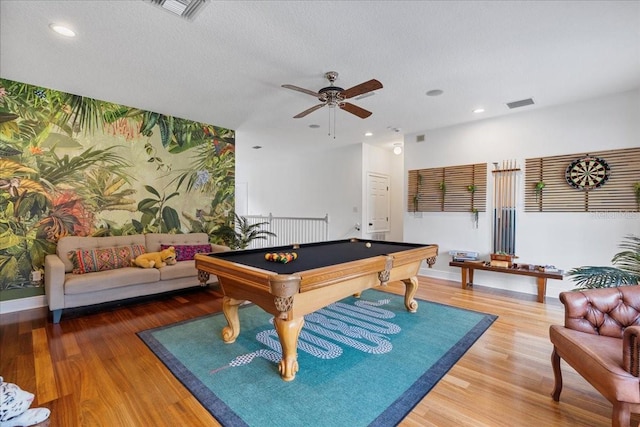 1550 Bluewater Run, Chuluota, FL 32766 - rec room featuring ceiling fan, pool table, wood finished floors, and recessed lighting