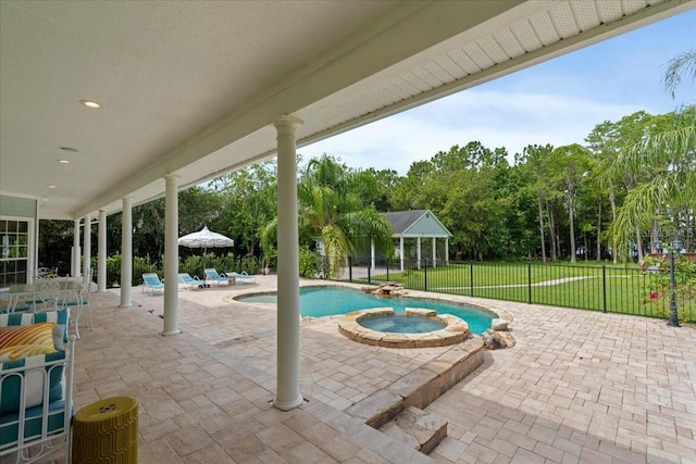 1550 Bluewater Run, Chuluota, FL 32766 - view of swimming pool featuring a patio area, a gazebo, and a pool with connected hot tub