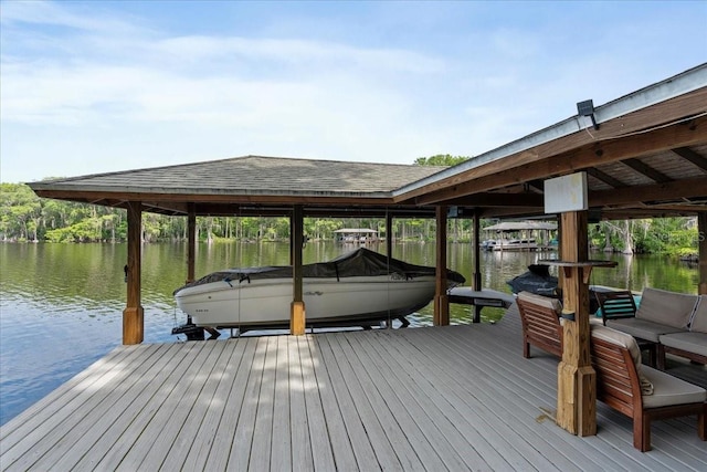 1550 Bluewater Run, Chuluota, FL 32766 - dock area featuring boat lift and a water view
