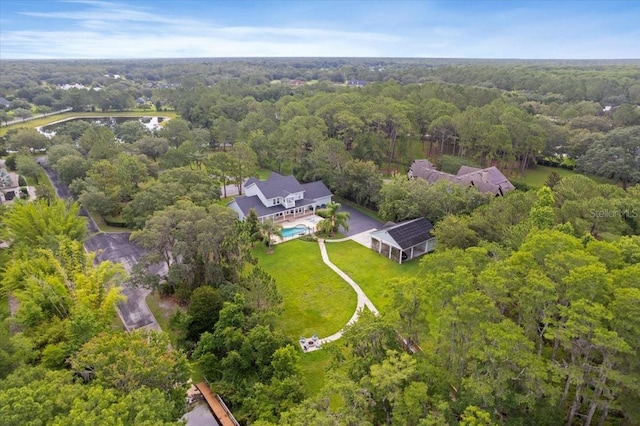 1550 Bluewater Run, Chuluota, FL 32766 - aerial view of property and surrounding area with a forest