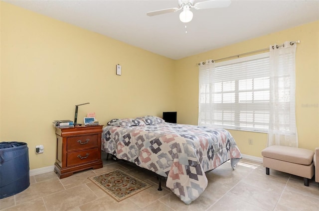 1910 Palm View Dr, Apopka, FL 32712 - bedroom with baseboards, light tile patterned floors, and ceiling fan