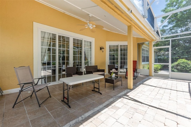 1910 Palm View Dr, Apopka, FL 32712 - view of patio / terrace featuring a ceiling fan and a lanai