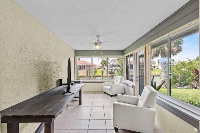 109 Coral Reef Ct N, Palm Coast, FL 32137 - sunroom featuring ceiling fan