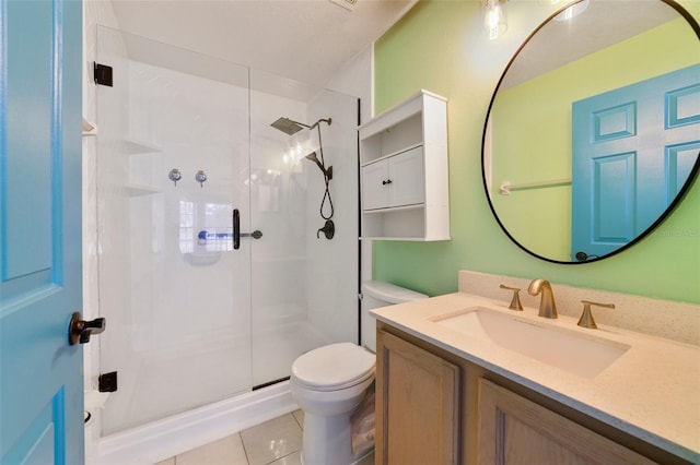 925 S Dean Cir, Deltona, FL 32738 - full bath featuring a stall shower, toilet, vanity, and tile patterned floors