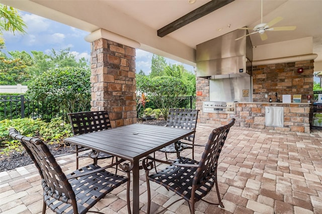 2342 Clemblue Rd, Clermont, FL 34715 - view of patio / terrace featuring outdoor dining space and ceiling fan