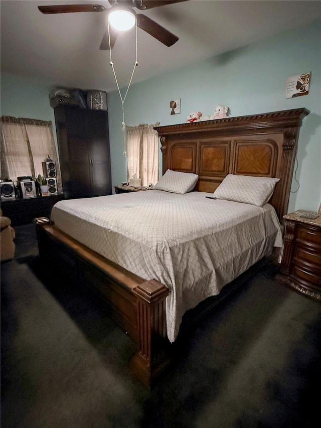 319 N Scenic Hwy, Frostproof, FL 33843 - bedroom with carpet and ceiling fan