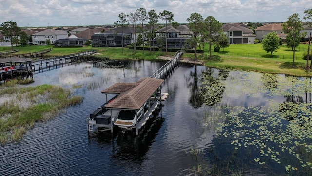 7550 John Hancock Dr, Winter Garden, FL 34787 - dock area featuring a water view, a residential view, and boat lift
