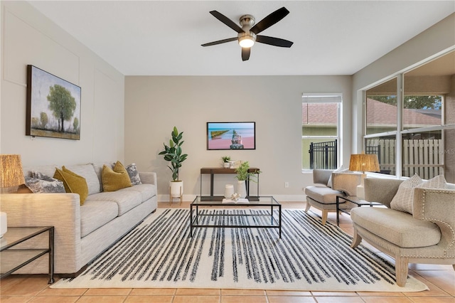 4993 Hook Hollow Cir, Orlando, FL 32837 - tiled living area with ceiling fan