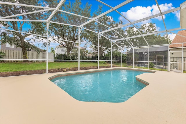 4993 Hook Hollow Cir, Orlando, FL 32837 - view of swimming pool with a patio and glass enclosure