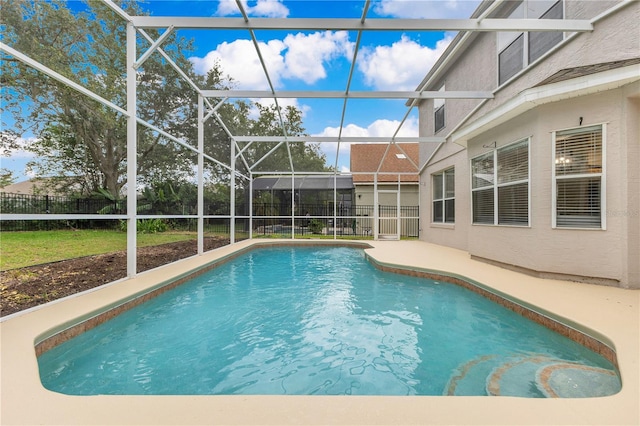 4993 Hook Hollow Cir, Orlando, FL 32837 - view of pool with a fenced backyard, a patio area, and glass enclosure