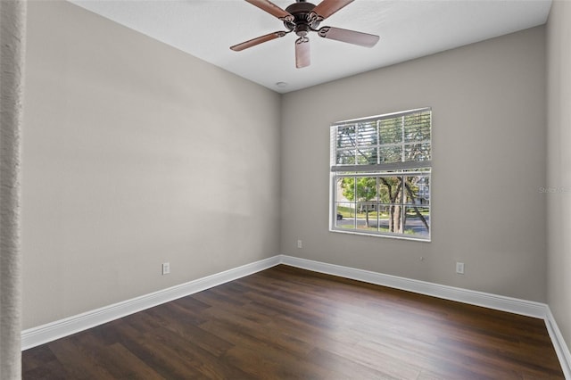 461 Black Knight Way, Longwood, FL 32779 - empty room with dark wood-style flooring, baseboards, and ceiling fan