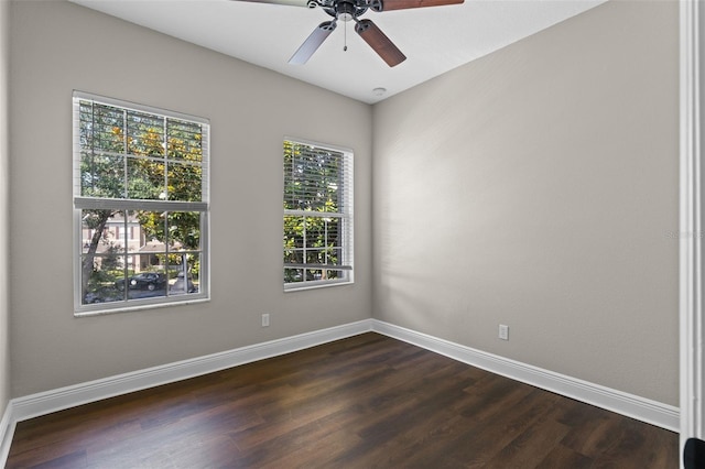 461 Black Knight Way, Longwood, FL 32779 - empty room featuring a ceiling fan, baseboards, and dark wood-type flooring