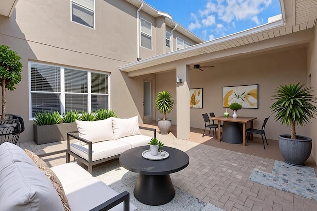 461 Black Knight Way, Longwood, FL 32779 - view of patio / terrace featuring an outdoor living space, ceiling fan, and outdoor dining space