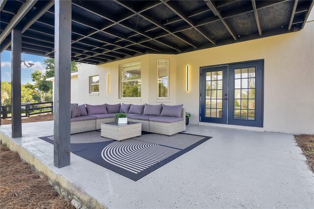 17657 Windy Pine St, Montverde, FL 34756 - view of patio with french doors and an outdoor living space