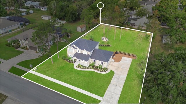 17657 Windy Pine St, Montverde, FL 34756 - aerial view of residential area with property parcel outlined