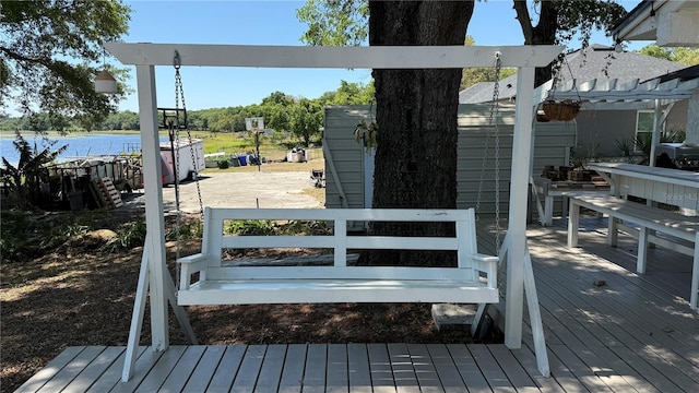 6428 Lynn Rd, Orlando, FL 32810 - deck with a pergola and a water view