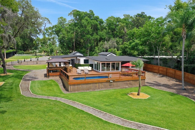 1700 Lake Markham Rd, Sanford, FL 32771 - back of property with a deck