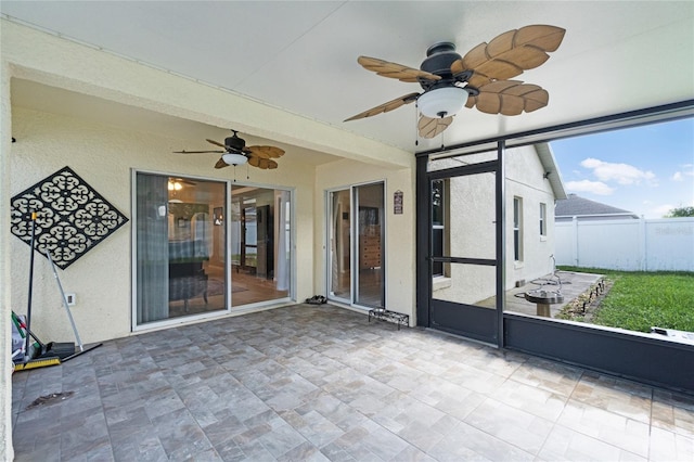 2729 Stanwood Dr, Kissimmee, FL 34743 - unfurnished sunroom featuring ceiling fan