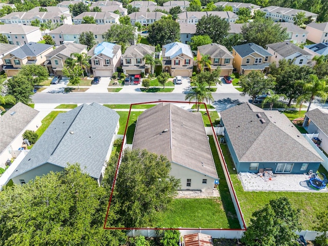 2729 Stanwood Dr, Kissimmee, FL 34743 - aerial perspective of suburban area with property parcel outlined