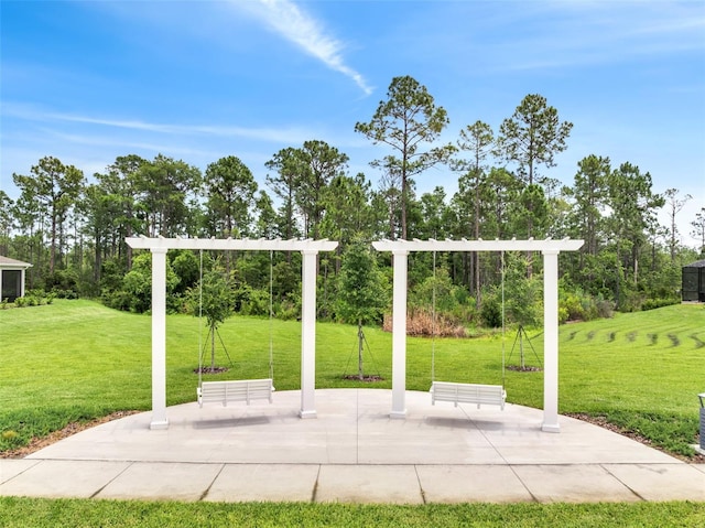 2479 Pine Preserve Ct, Saint Cloud, FL 34771 - view of patio with a pergola and view of scattered trees