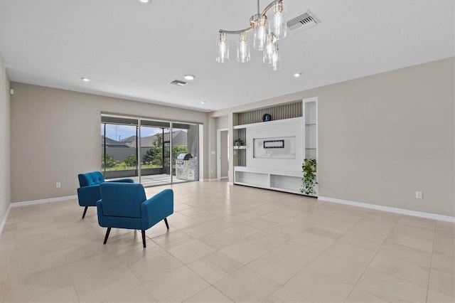 10516 Tranquil Meadow Loop, Riverview, FL 33569 - living area featuring a chandelier, baseboards, and recessed lighting