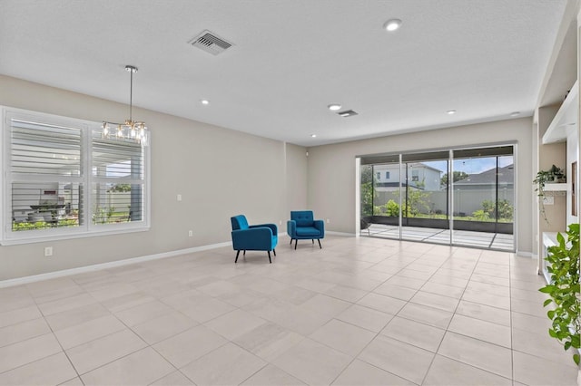 10516 Tranquil Meadow Loop, Riverview, FL 33569 - unfurnished room with baseboards, a chandelier, light tile patterned floors, and recessed lighting