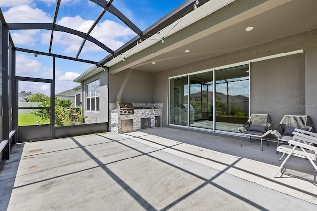 10516 Tranquil Meadow Loop, Riverview, FL 33569 - unfurnished sunroom with exterior kitchen