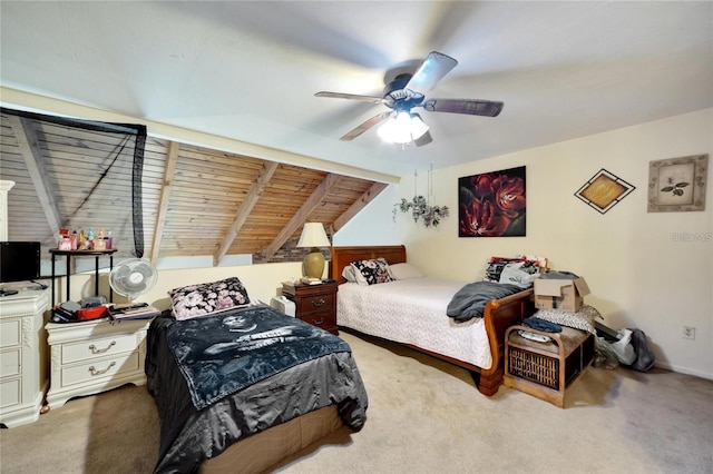 2826 NE 7th St, Ocala, FL 34470 - carpeted bedroom with ceiling fan and wooden ceiling