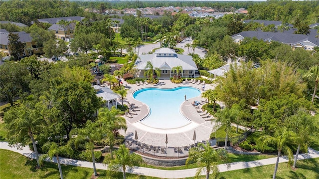 14231 Desert Haven St Unit Ge, Windermere, FL 34786 - aerial perspective of suburban area featuring a pool
